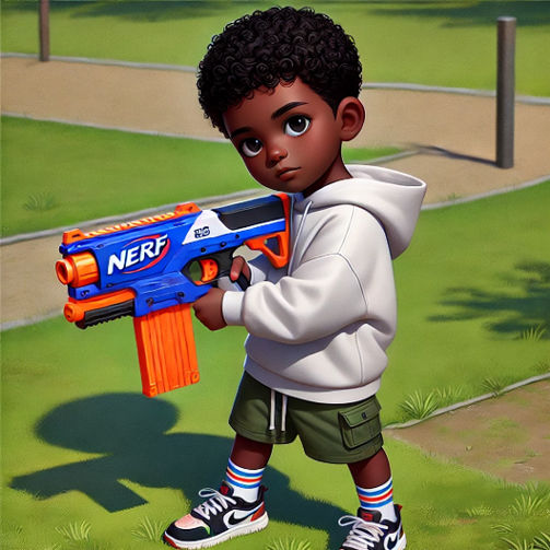 Boy with Nerf Gun